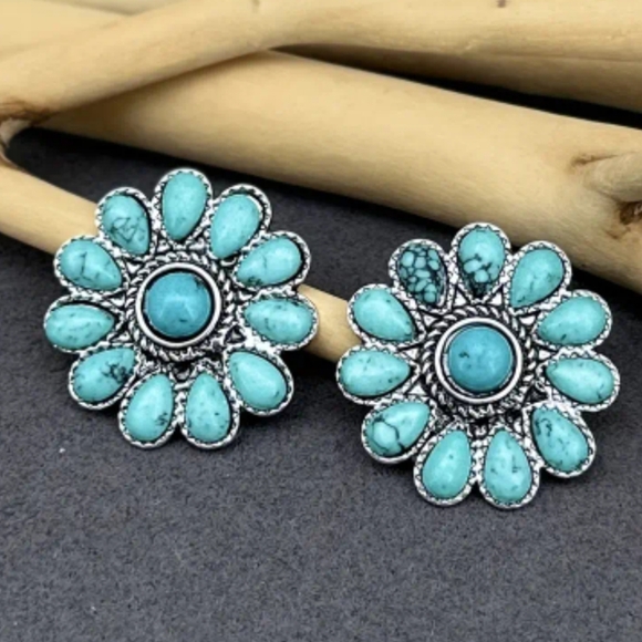 Floral Silver Earrings -various colors - Picture 5 of 5